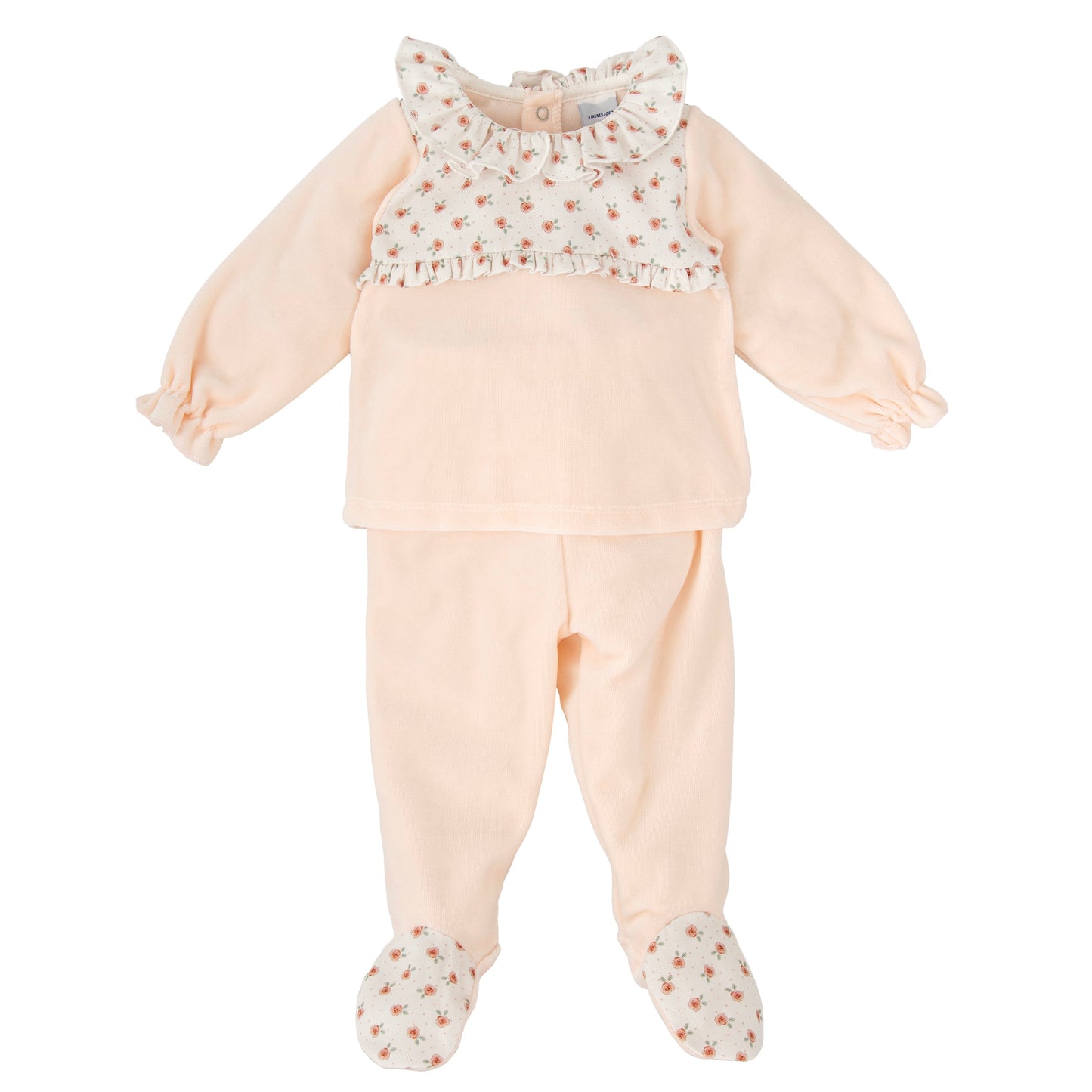 Babidu peach velour baby girls two price set 