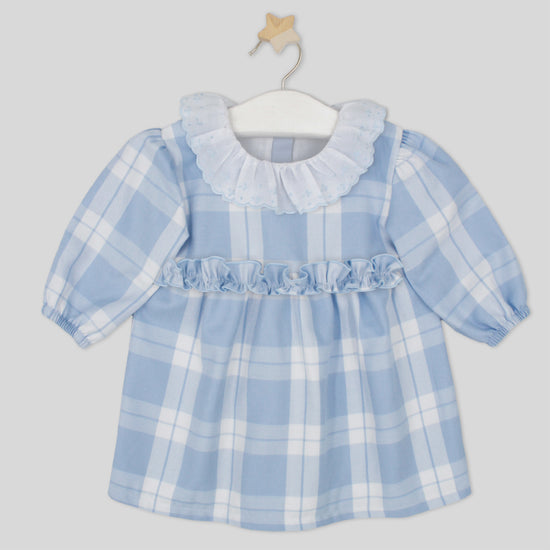 Rapife girls blue and white plaid dress 