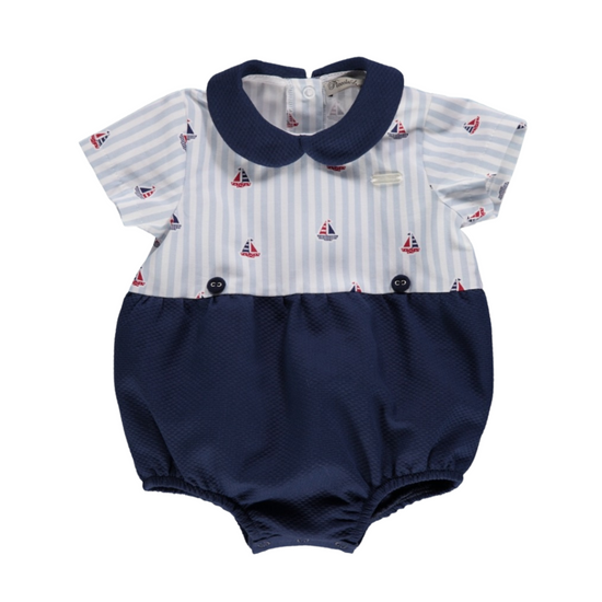 Piccola Speranza baby boys sailor style romper - Adora Childrenswear