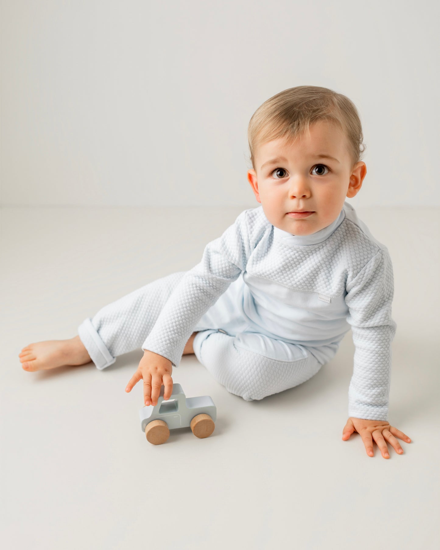Pastels boys pale blue top and pants set 