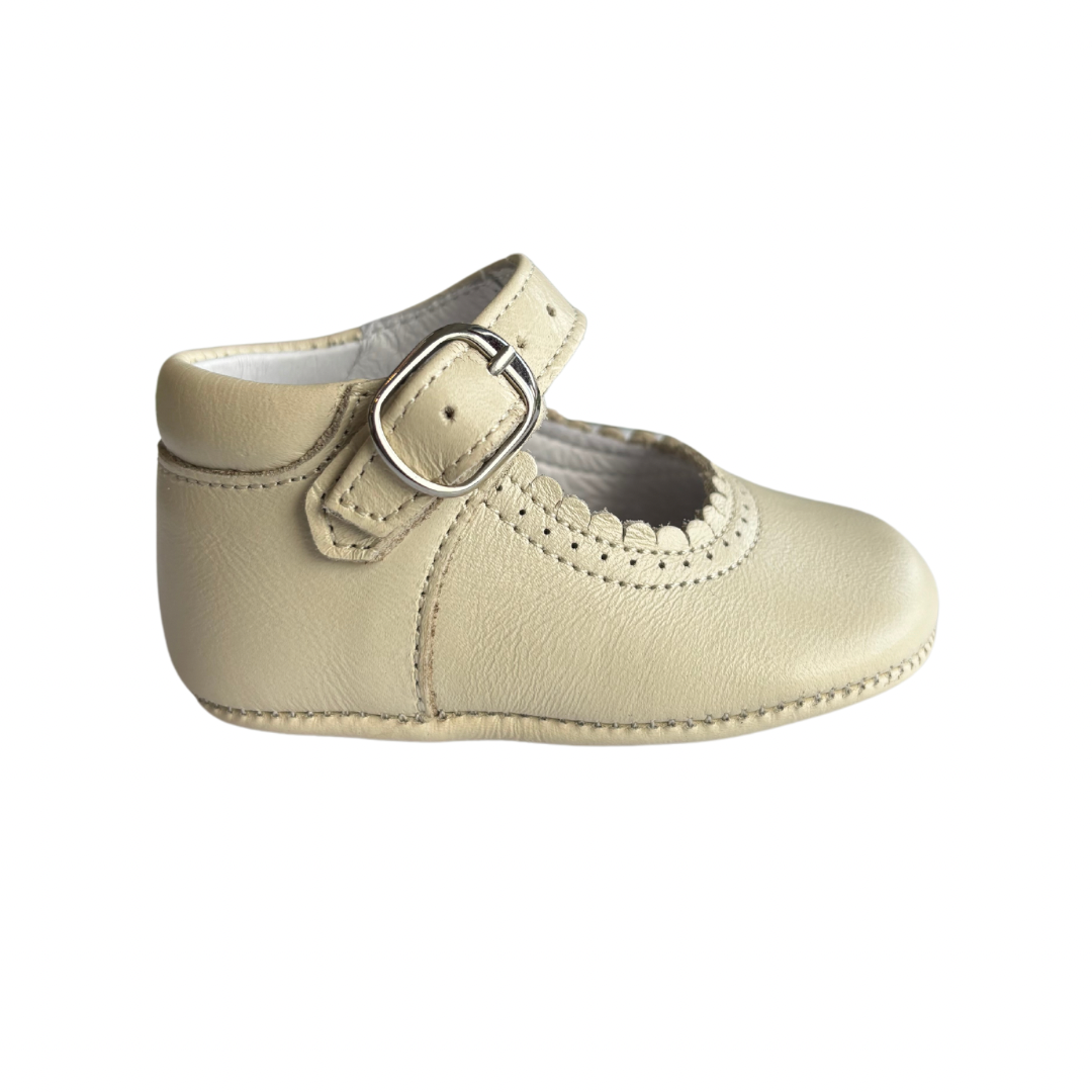 Beach Beige Leather Pre Walkers Baby Girls Shoes Caminito Adora Childrenswear