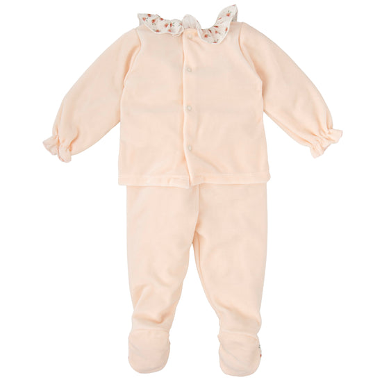 Babidu peach velour baby girls two price set 