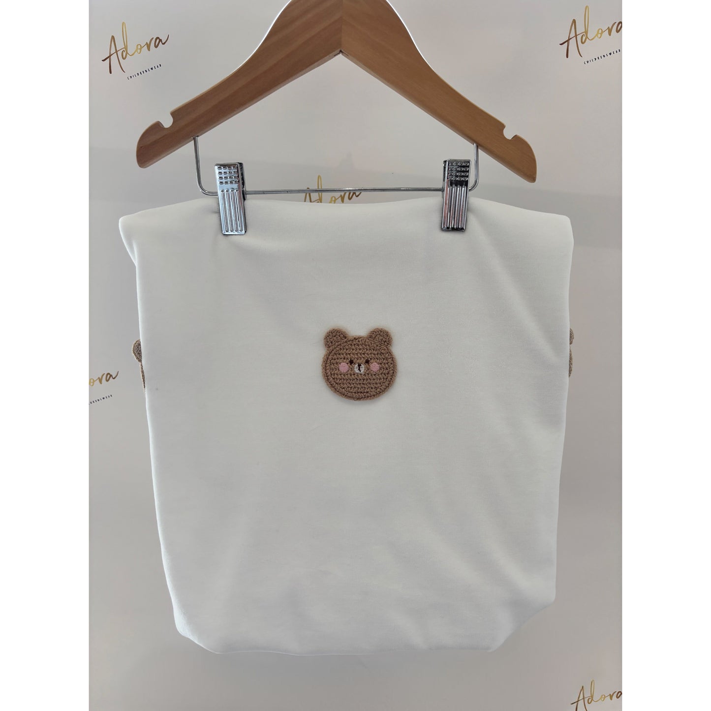 Deolinda ivory velour teddy bear blanket