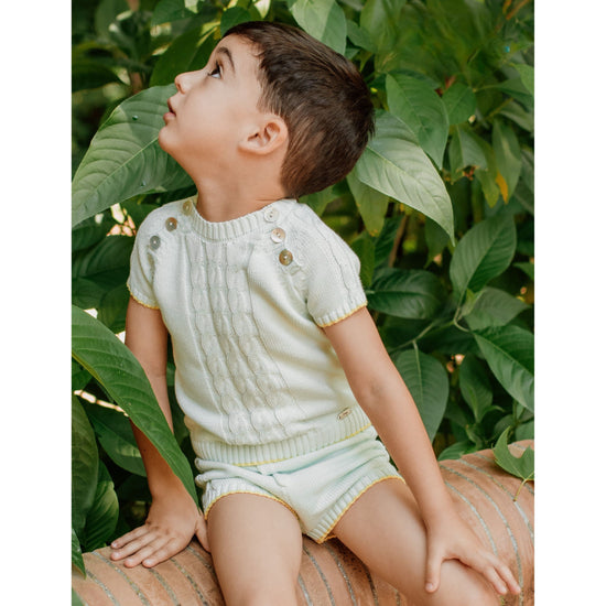 Load image into Gallery viewer, Rahigo boys mint green short and jumper - Adora Childrenswear
