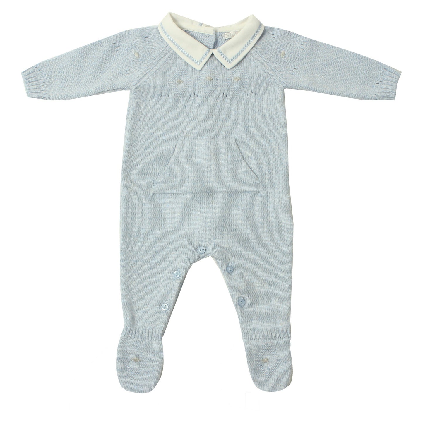 Pale Blue Cashmere Knitted All In One 3208 - Lala Kids 