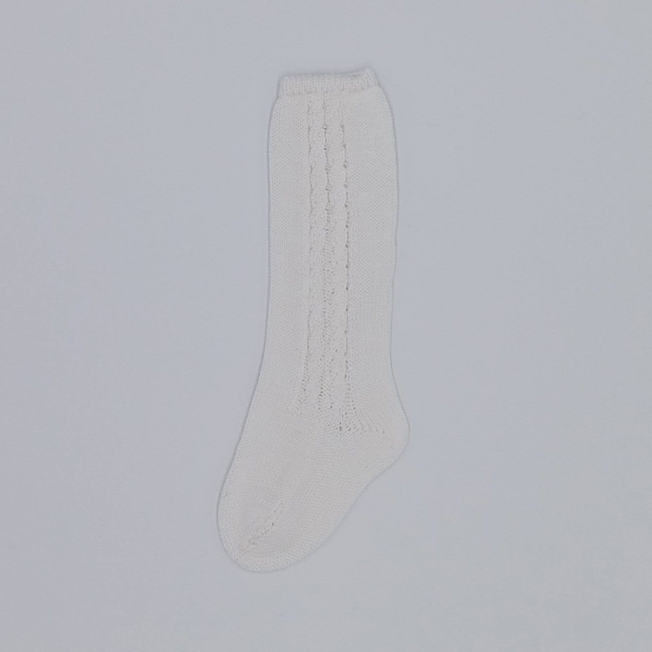 Rahigo SS26 white fine knit knee high socks 