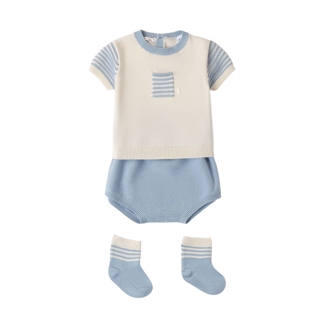 Baby boys light blue shorts set - Adora Childrenswear