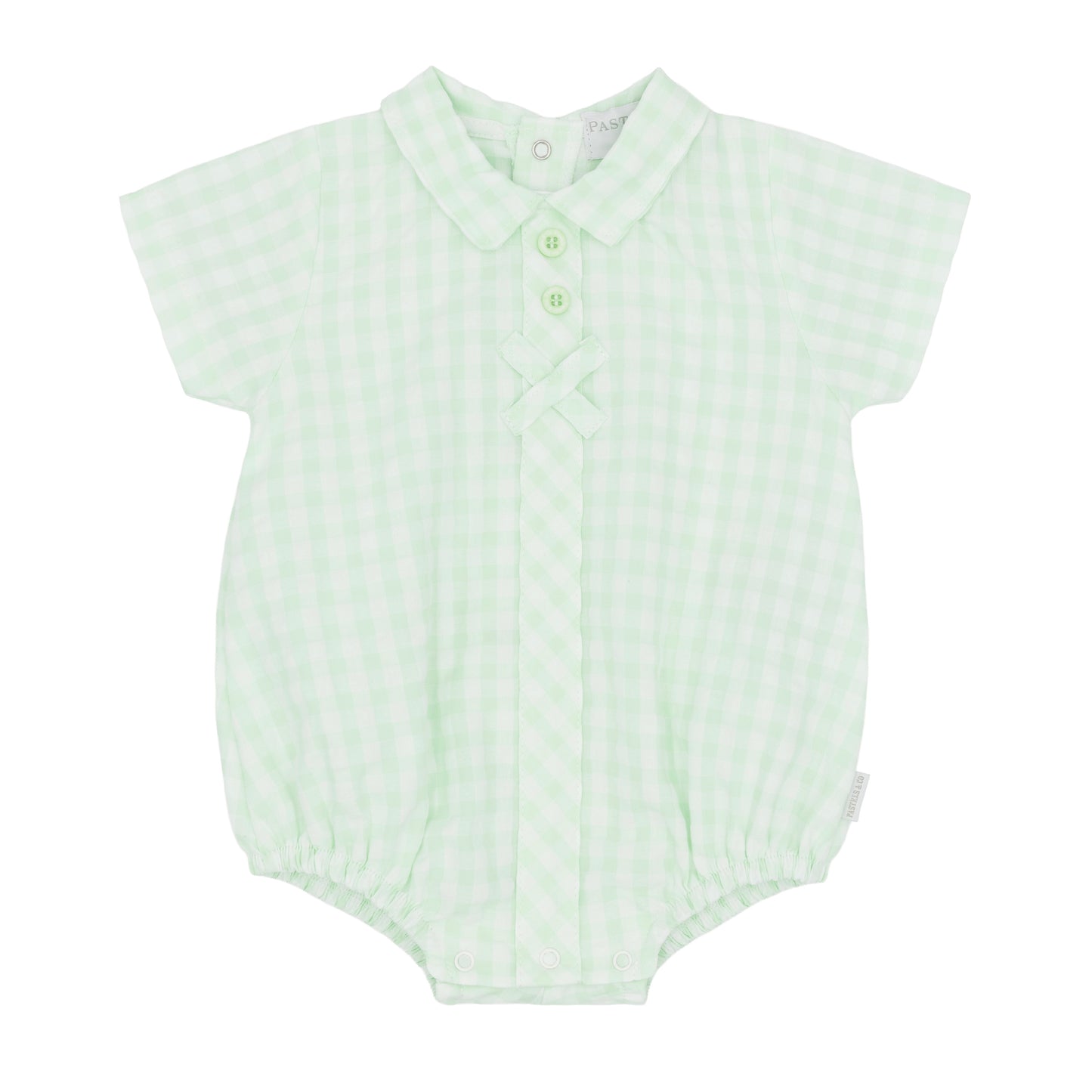 Pastels & Co mint green gingham romper 