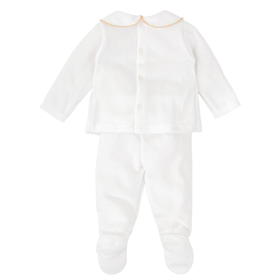 Babidu unisex baby two price set with gold smocking on the chest 