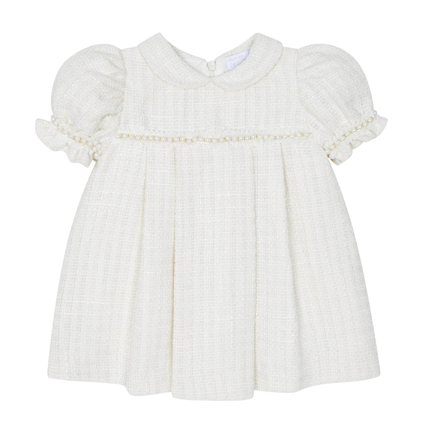 Chic by Deolinda ivory tweed dress with pearl detailing 