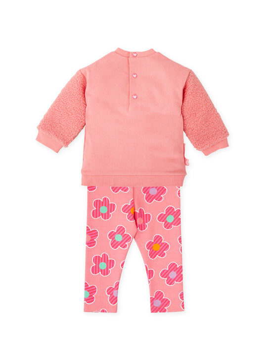 Agatha Rui De La Prada girls pink flower jumper and matching leggings  