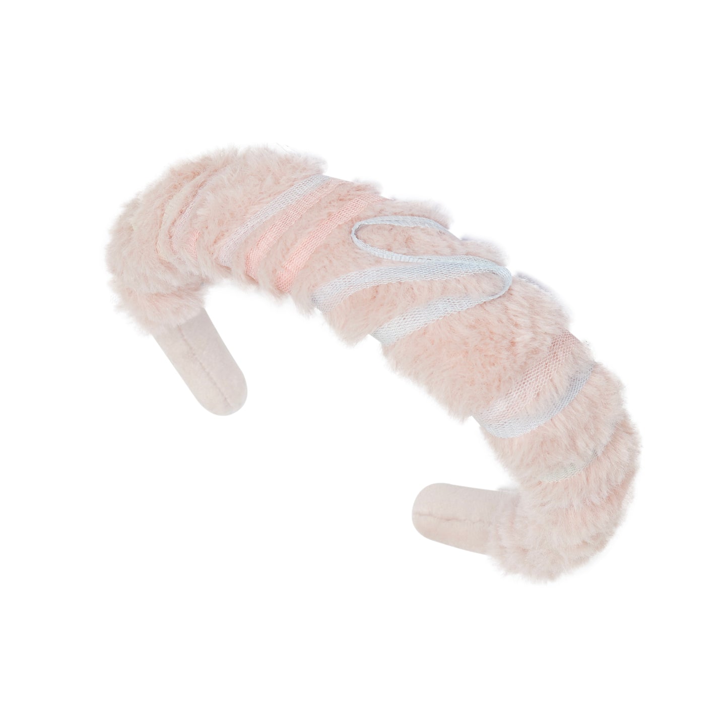 Deolinda girls luxury pink faux fur headband 