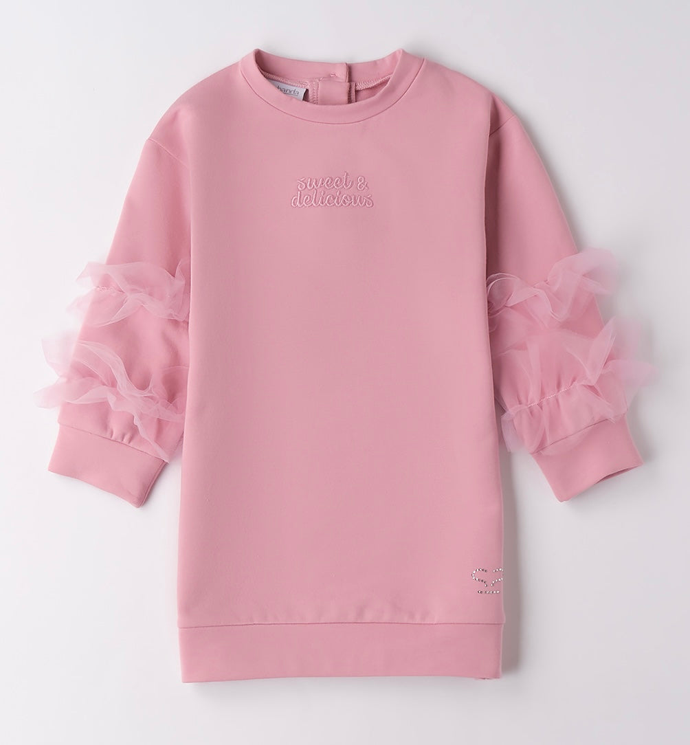 Pink Jumper Dress With Tulle 9610