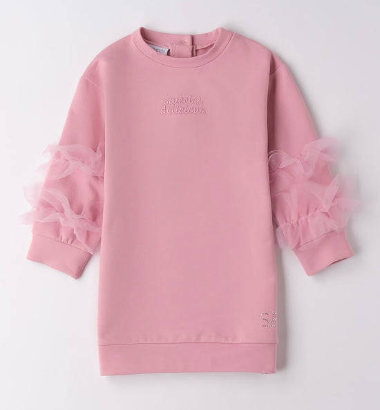 Pink Jumper Dress With Tulle 9610