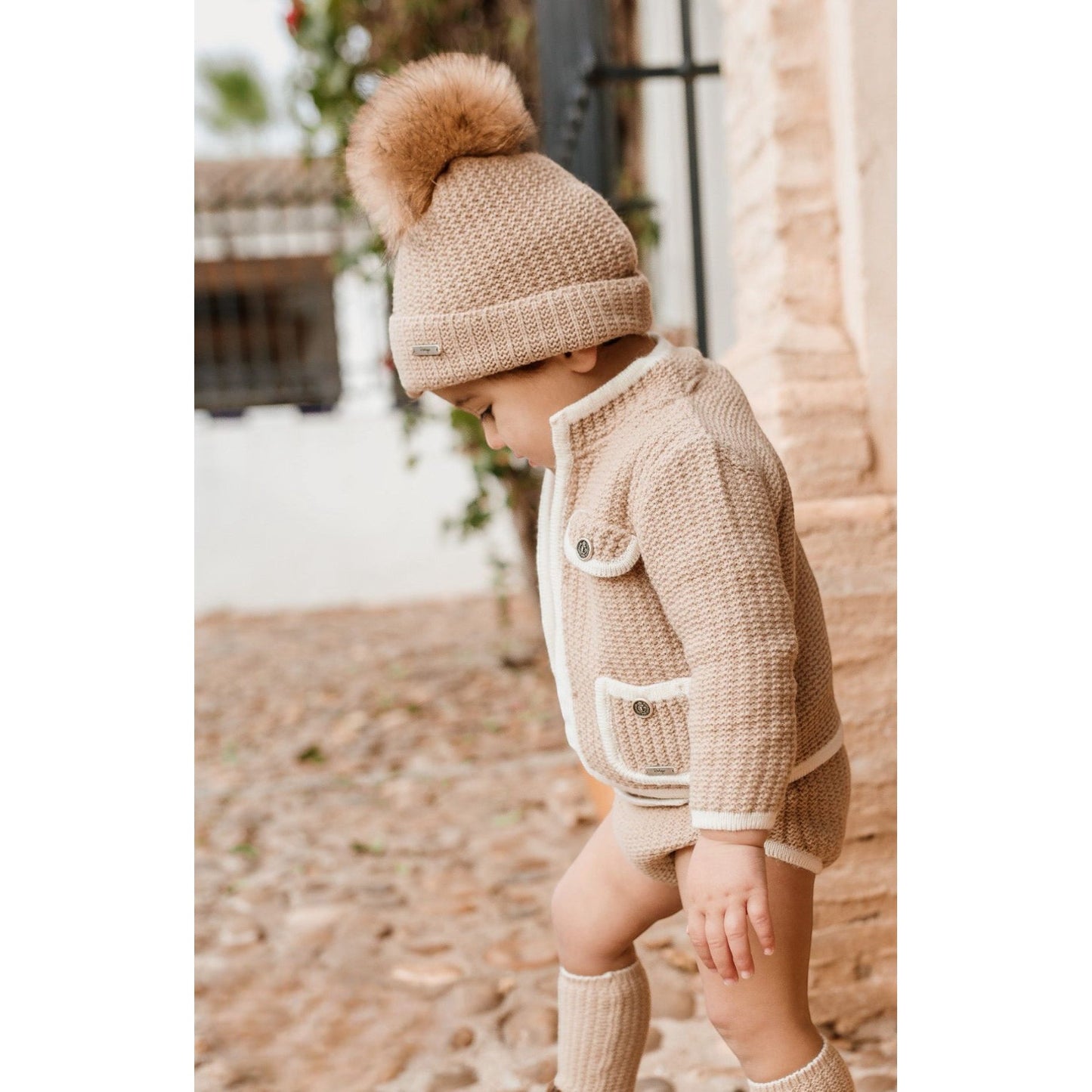 Baby boys Rahigo outfit in camel and cream new for Winter 25 