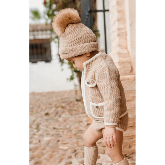 Baby boys Rahigo outfit in camel and cream new for Winter 25 