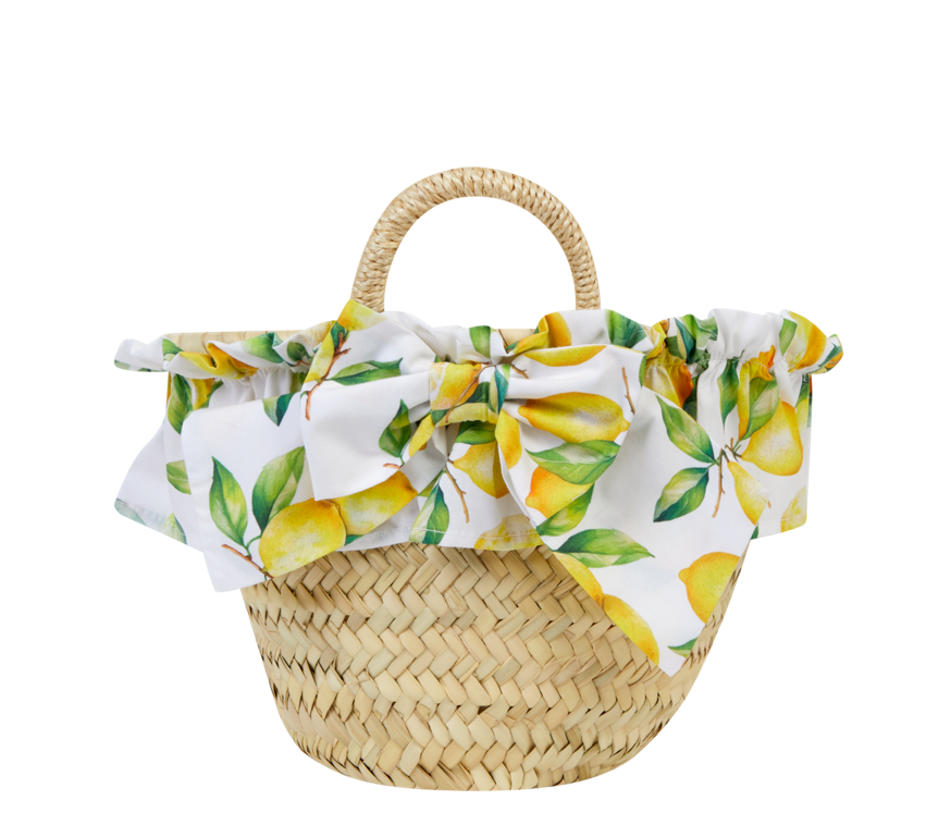 Deolinda lemon Sorrento straw bag for little girls 