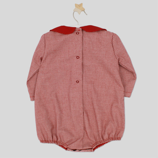 Rapife baby boys red houndstooth romper 