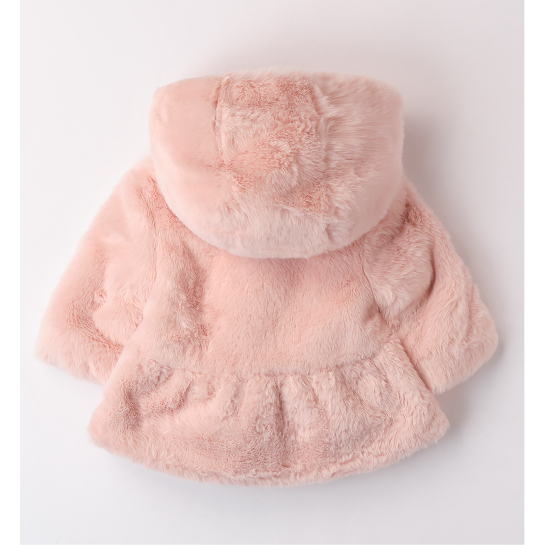 Pink mink coat with hood best sale