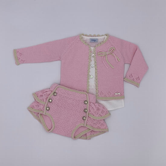 Rahigo girls pink jam pants, cardigan and blouse - Adora 