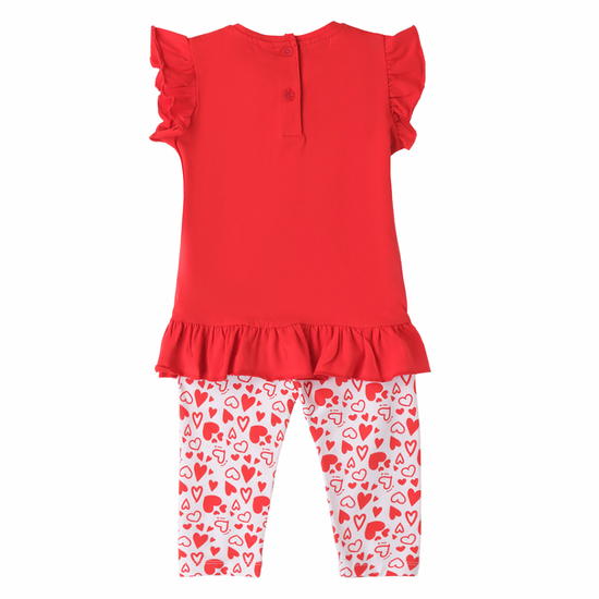Little girls red and white leggings set - Adora Childrenswear