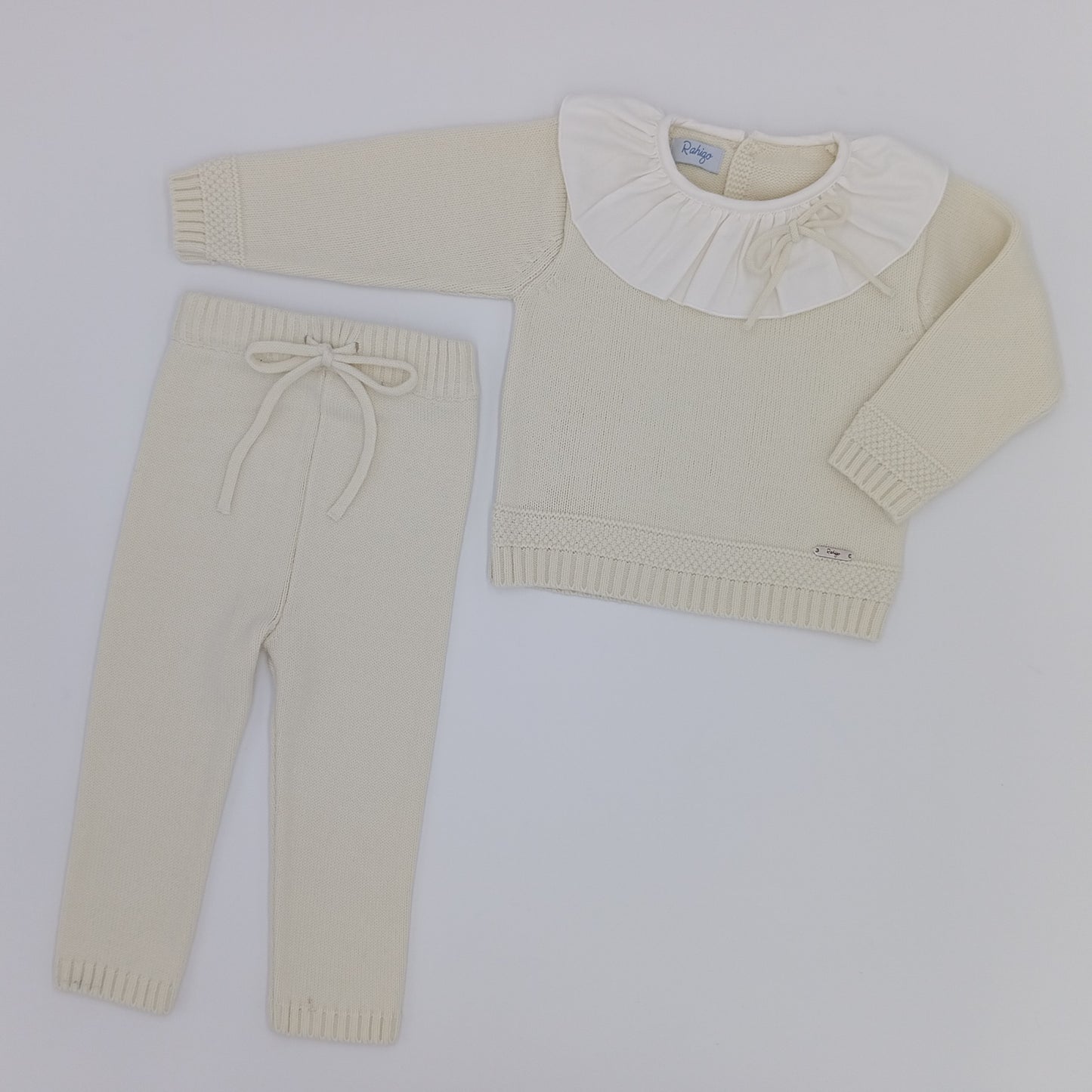 Girls cream knitted outfit by Spanish kidswear brand Rahigo - Adora Childrenswear