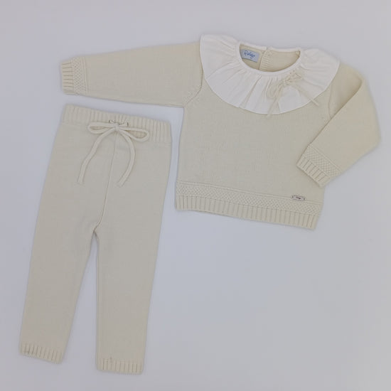 Girls cream knitted outfit by Spanish kidswear brand Rahigo - Adora Childrenswear