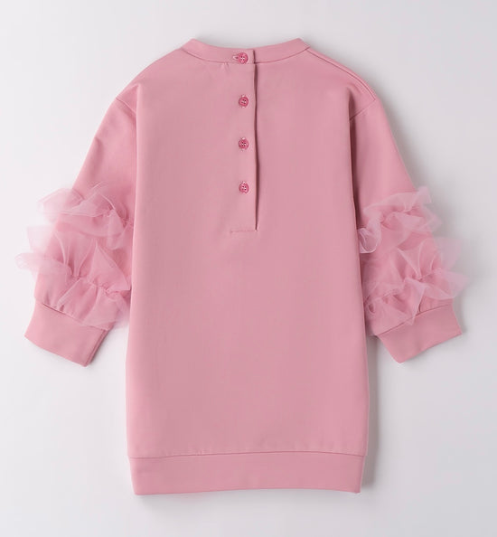 Pink Jumper Dress With Tulle 9610