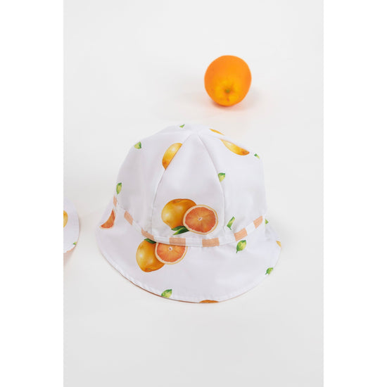 Boys Meia Pata swim hat in Oranges print - Adora Childrenswear