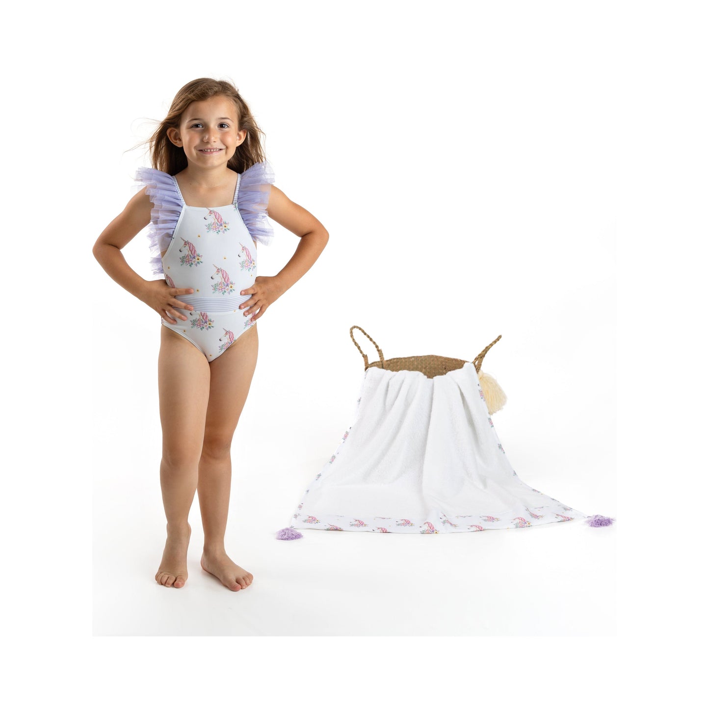 Load image into Gallery viewer, Luxury swim wear for girls from Meia Pata - Adora
