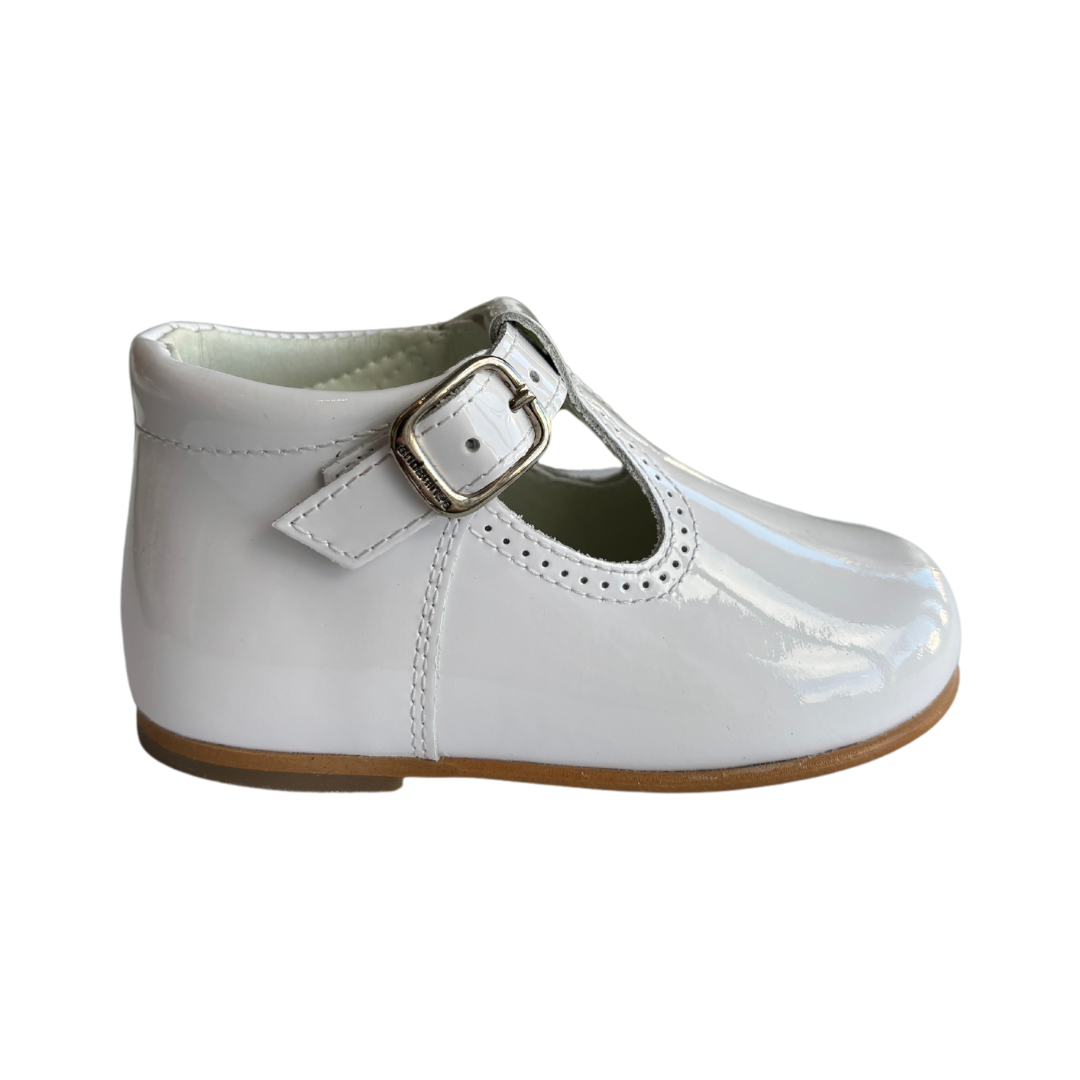 Andanines boys white patent leather T Bar shoes - Adora Childrenswear 