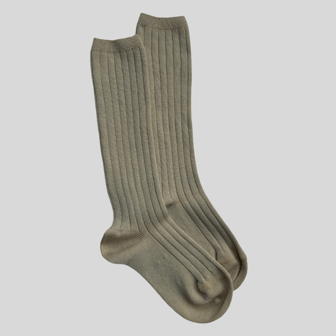 Boys knee high ribbed socks in Camel colour - Adora Childrenswear 