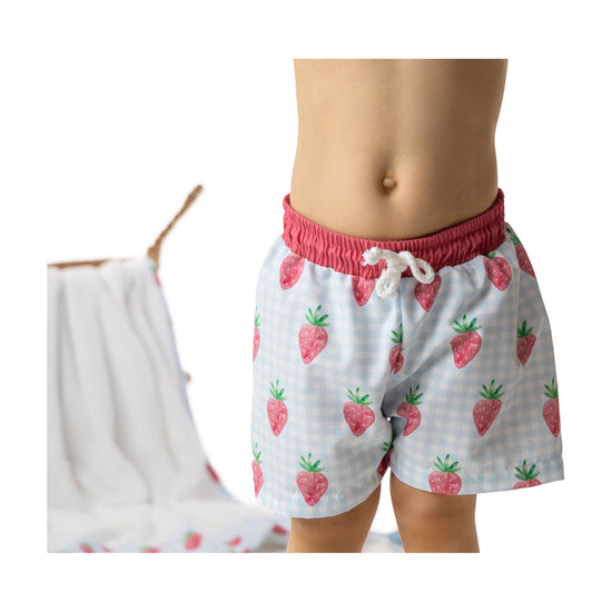 Strawberry print swim shorts by Meia Pata - Adora