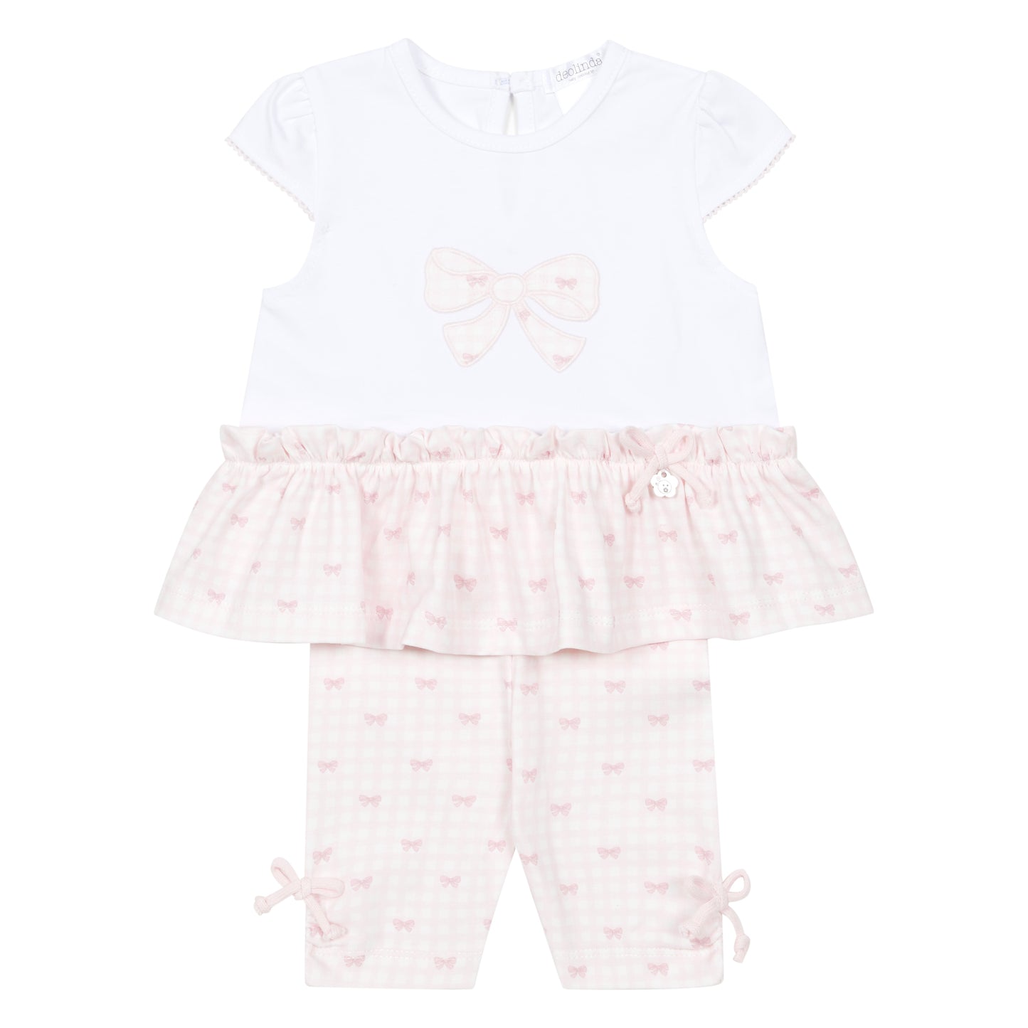 Deolinda girls pink bow leggings and blouse