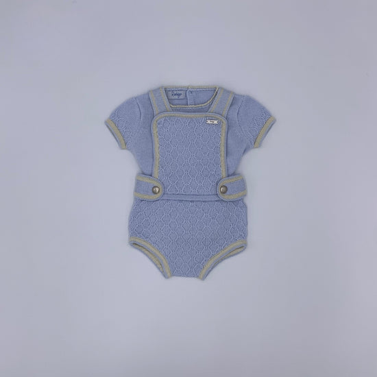 Load image into Gallery viewer, Baby boys rahigo set in pale blue and cream - Adora Childrenswear 
