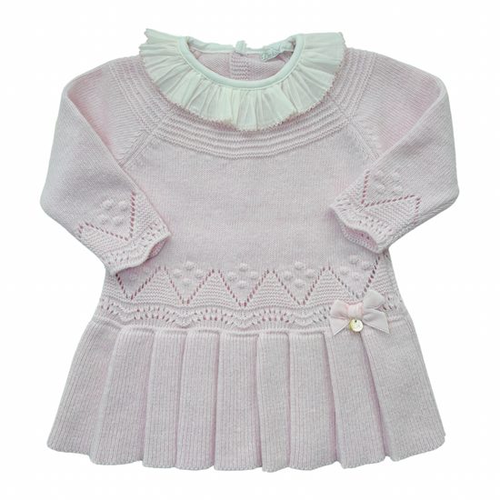 Dr Kid baby girls pink cashmere pleated dress - Adora Childrenswear