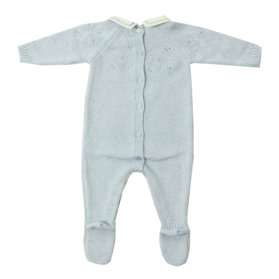Pale Blue Cashmere Knitted All In One 3208 - Lala Kids 