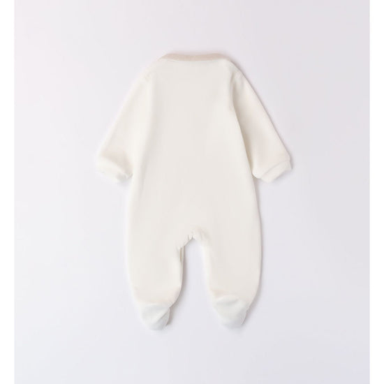 New baby cream velour baby grow by Italian brand Minibanda - Adora Childrenswear