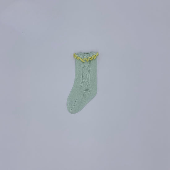 Rahigo girls mint green and yellow summer socks - Adora Childrenswear