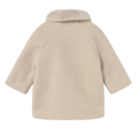 Mayoral girls shearling coat in sandy beige 