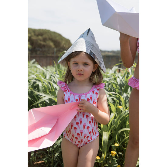 Girls pink ice cream swimming costume - Adora