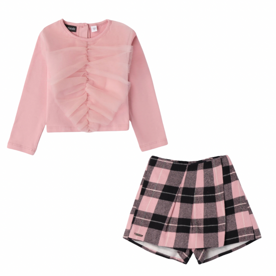 Girls pink tulle top and shorts set by Sarabanda - Adora 