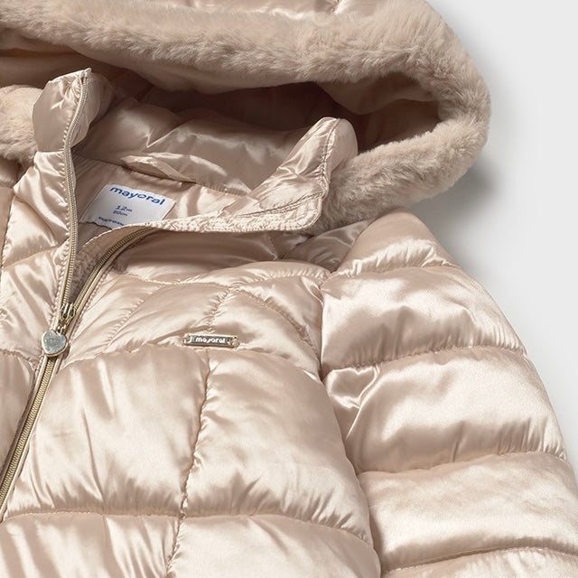 Mayoral girls hold padded Winter coat with hood 