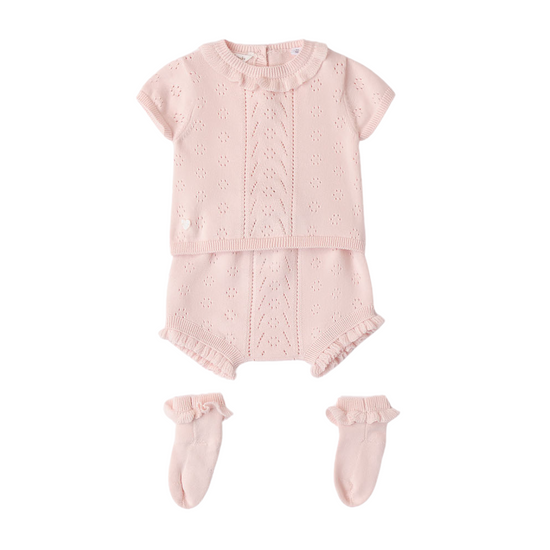 Load image into Gallery viewer, Baby girls pink knitted set - Adora Childrenswear
