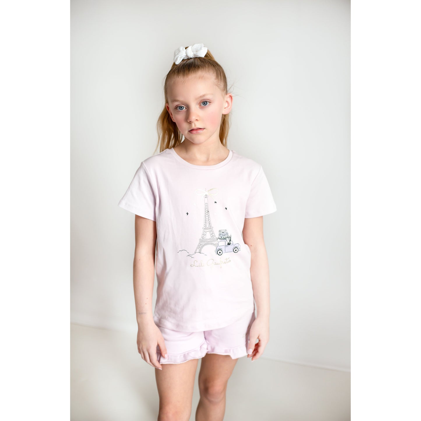 Lily Gaufrette lavender ruffle shorts 