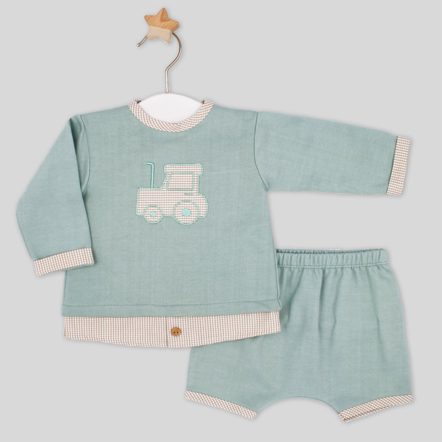 Rapife boys green jumper and shorts set  