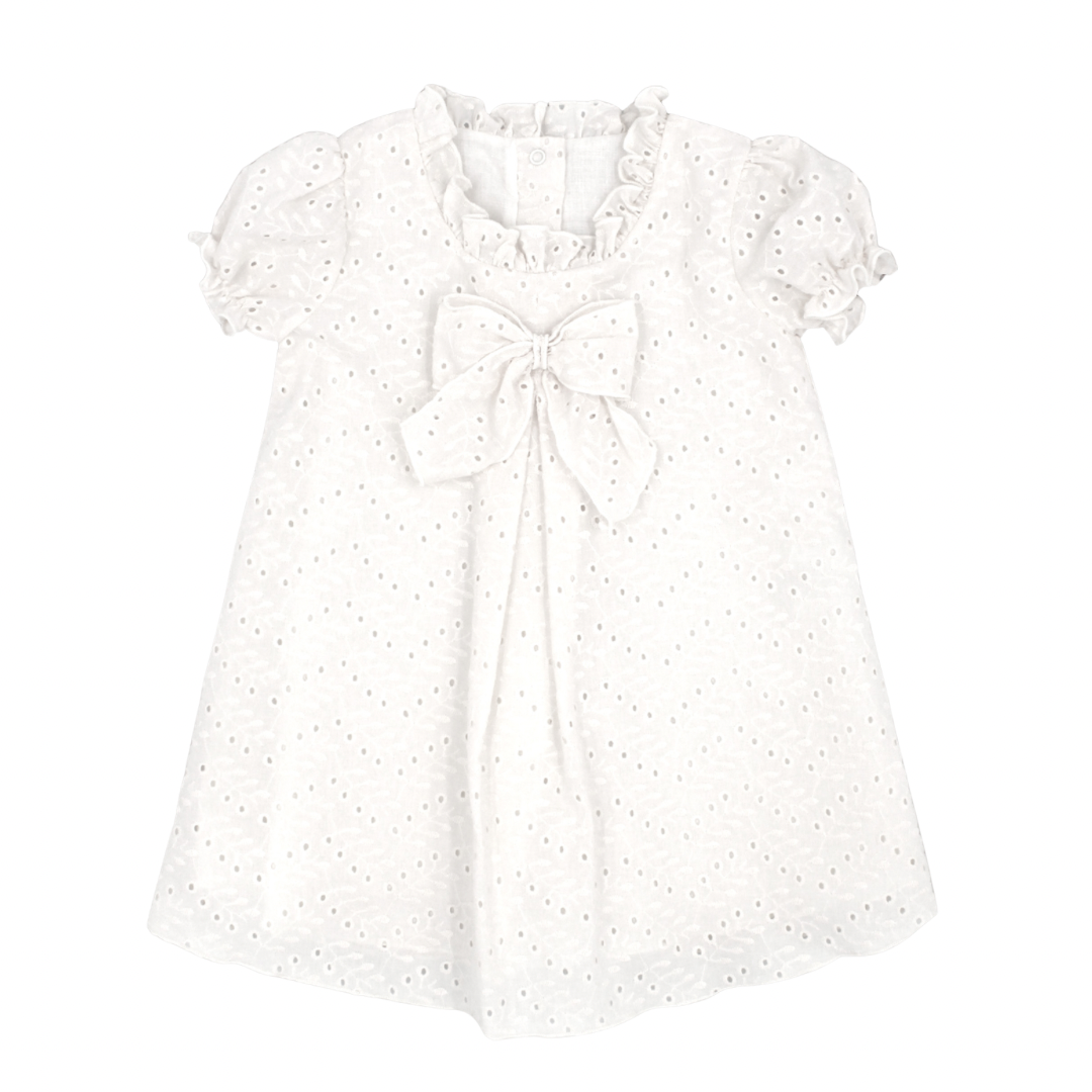White Broderie anglaise cotton dress 