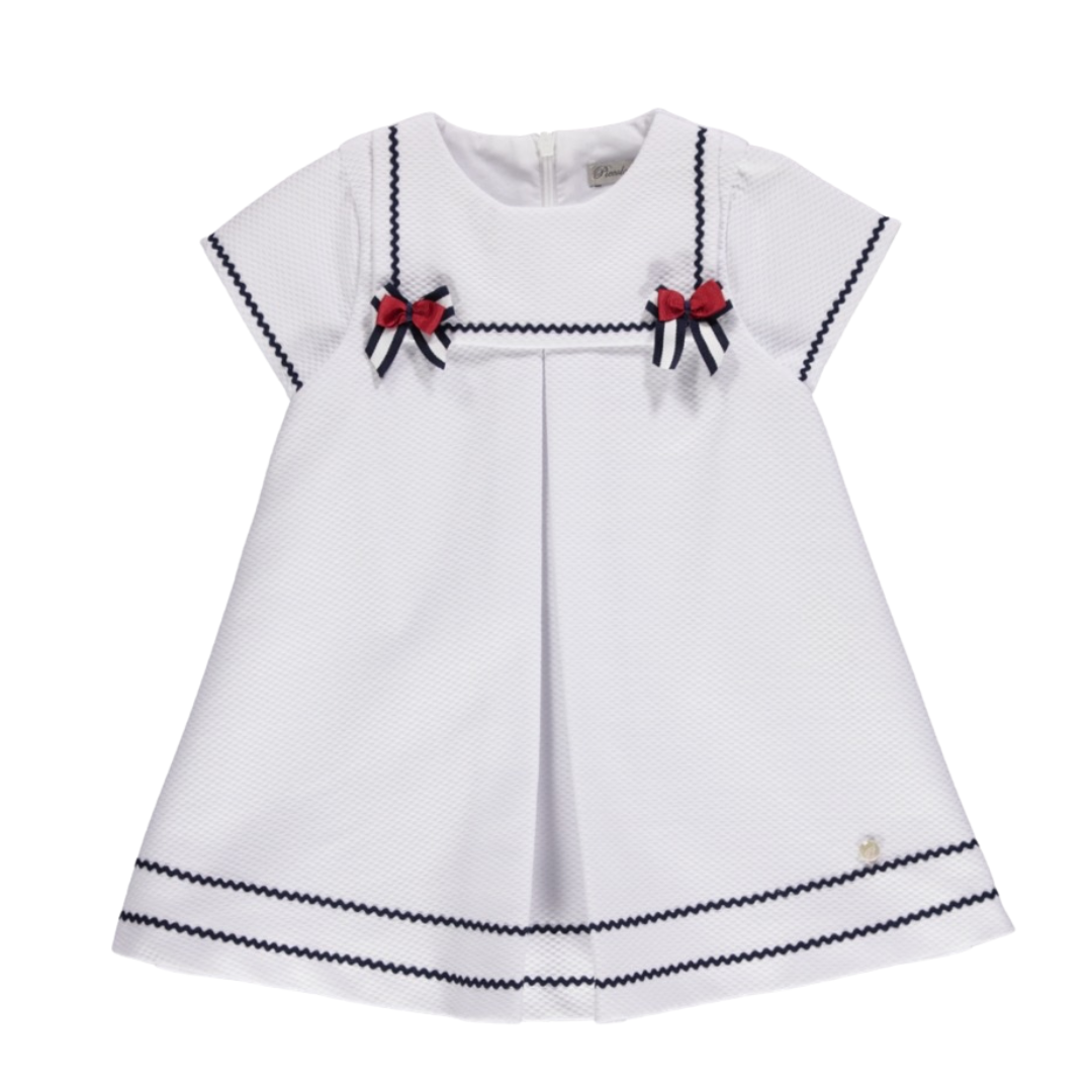 Piccola Speranza girls white sailor dress - Adora Childrenswear