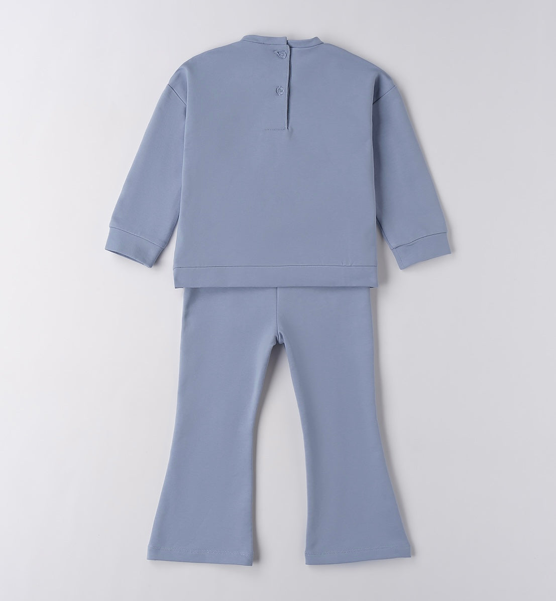 Sarabanda girls flared jogging set in blue with teddy bear detail 