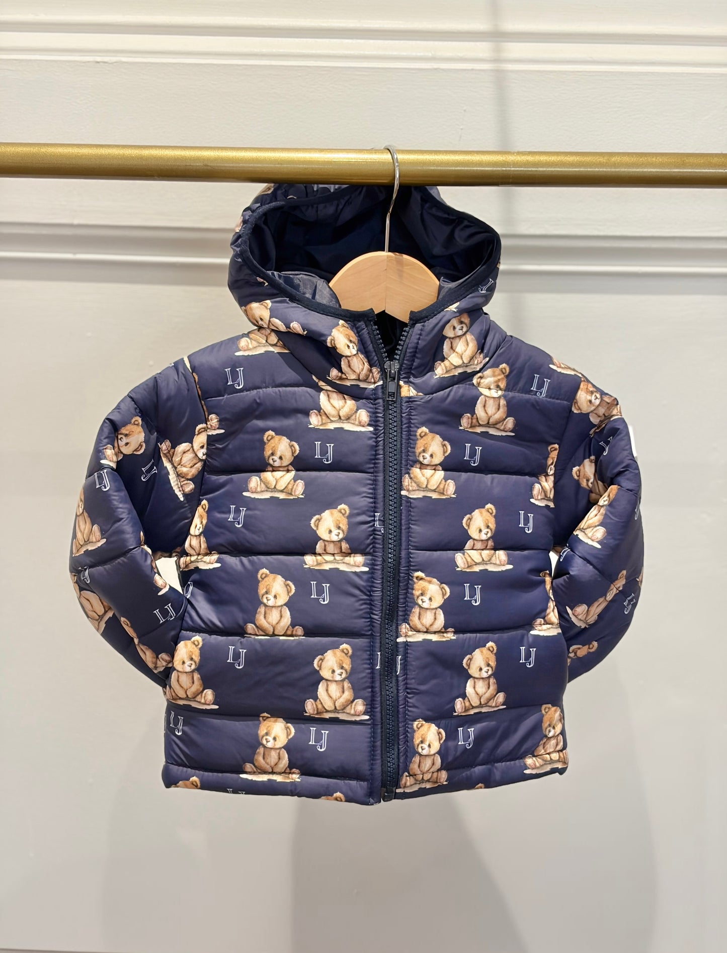 Navy padded Arlo bear coat 